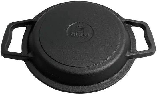 Kinghoff KH1733 Cast Iron Camping Pot Set - 3-in-1 - 8 Liters - Suitable for Fire, Stovetop & Oven - Incl. Grill Lid & Stand - Camping