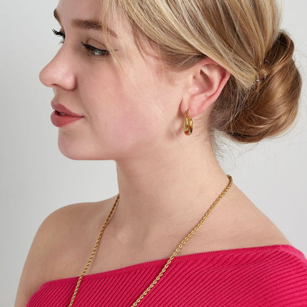 Gouden Gedraaide Heren-/Damesketting – Stoere Vlechtketting – 60 cm – Stainless Steel
