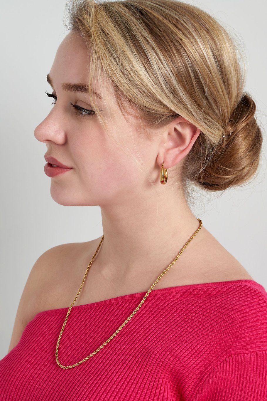 Gouden Gedraaide Heren- / Damesketting – Stoere Vlechtketting – 60 cm – Stainless Steel