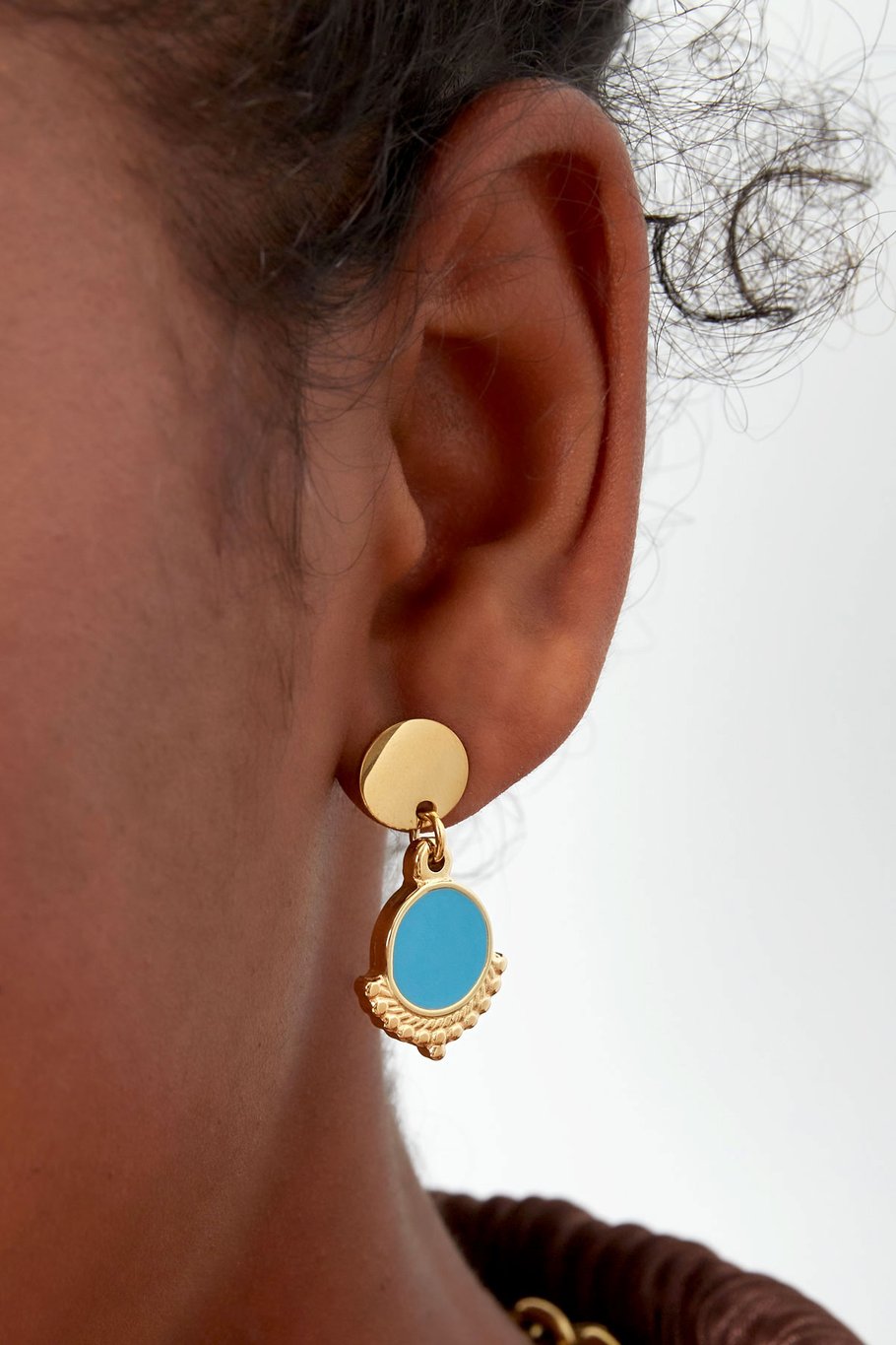 Ohrringe anmutig mit Farbe - Gold/Blau - 2er-Set - 5x3cm -