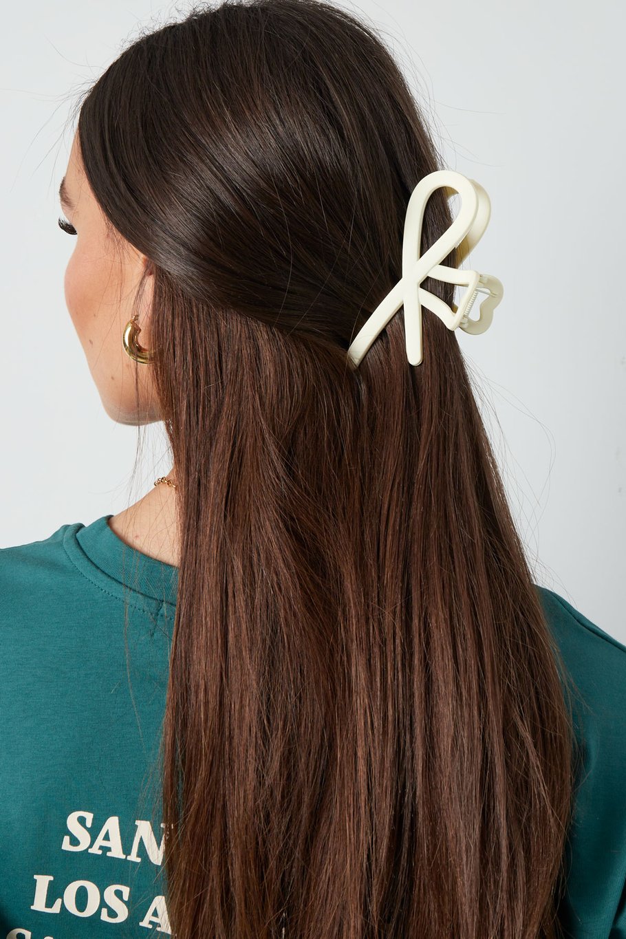 Haarclip met krullende golven – off white haarspeld van plastic, 11 cm – foto 2