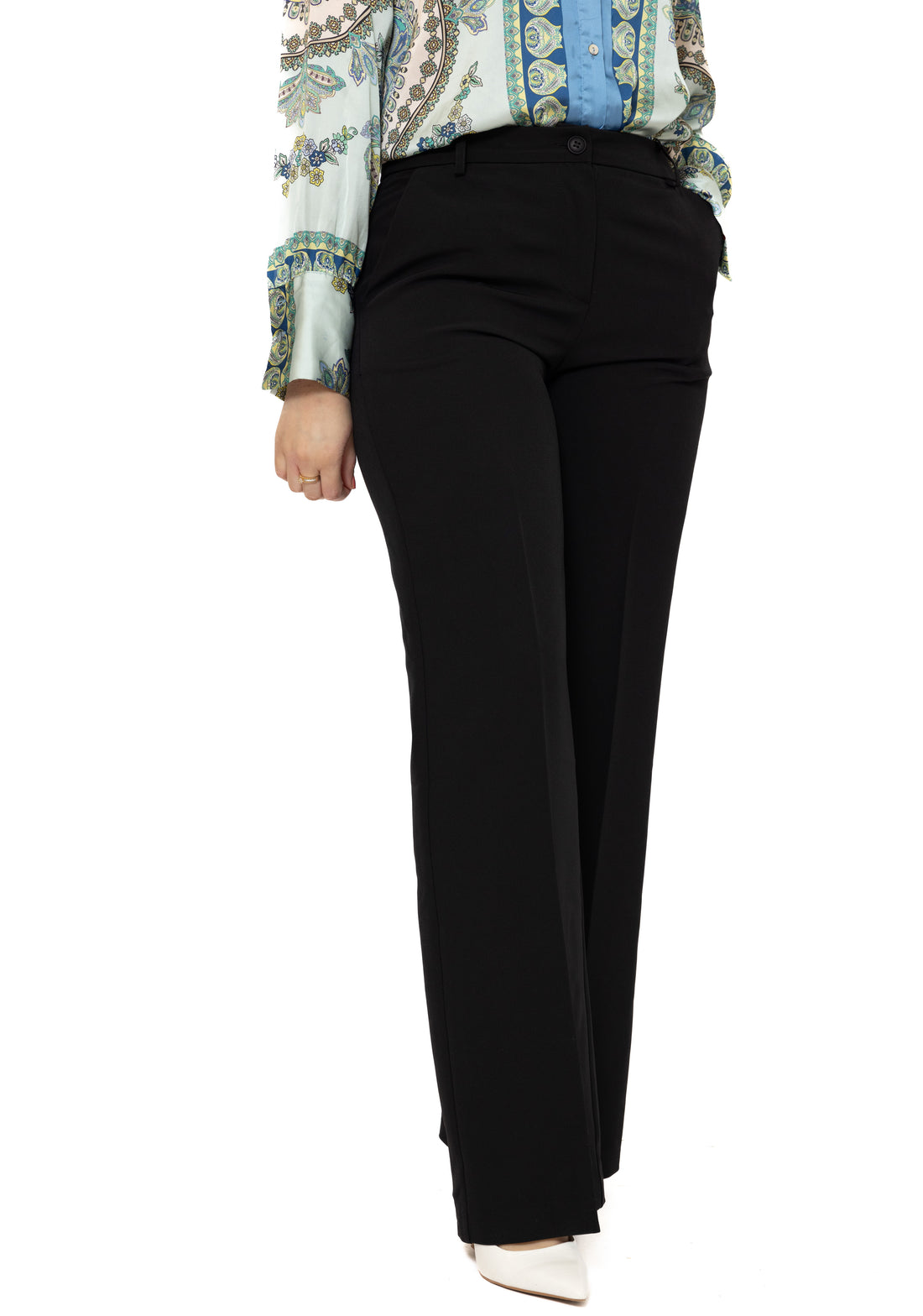Wide leg broek lang voor dames – soepel vallende stof met elastaan