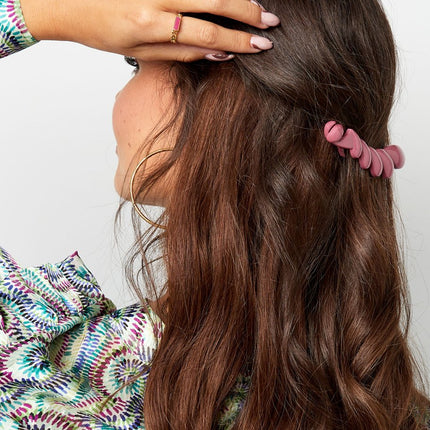 Fuchsia Haarclip in Vlechtdesign – Trendy Accessoire – 12 cm – PC Materiaal