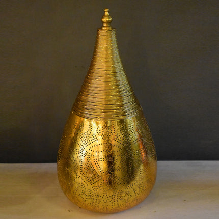 Oriëntaalse tafellamp filigrain style druppel - vintage goud