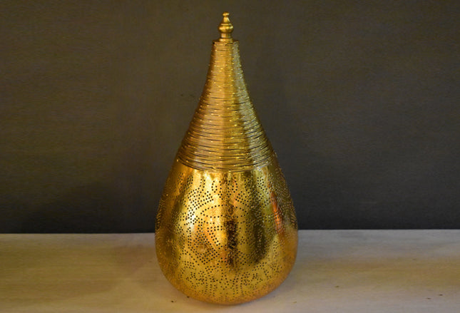 Oriëntaalse tafellamp filigrain style druppel - vintage goud