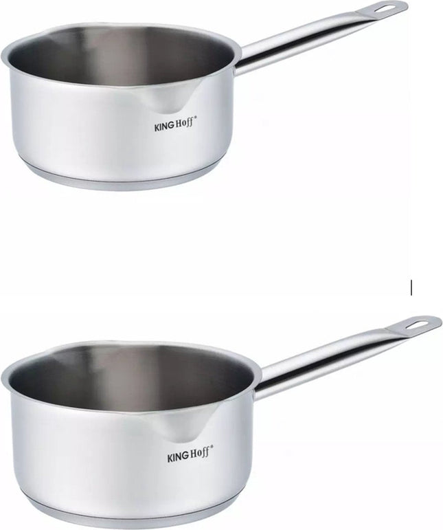 2 x Kinghoff steelpan Ø12 cm en Ø16 cm - 0,5 en 1,5 liter
