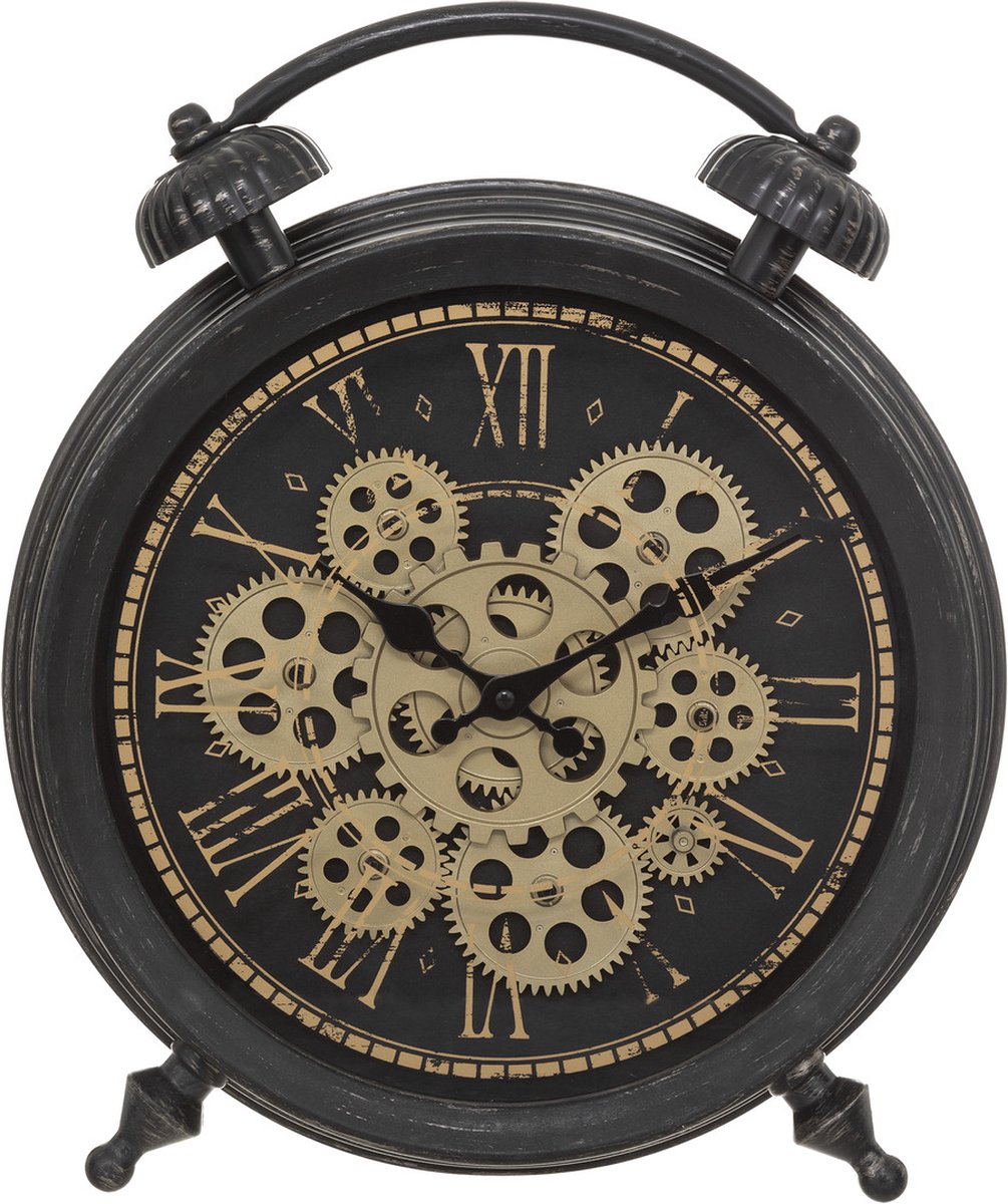 Tischuhr-Wanduhr mit sichtbaren beweglichen Zahnrädern - 35cm x 41cm