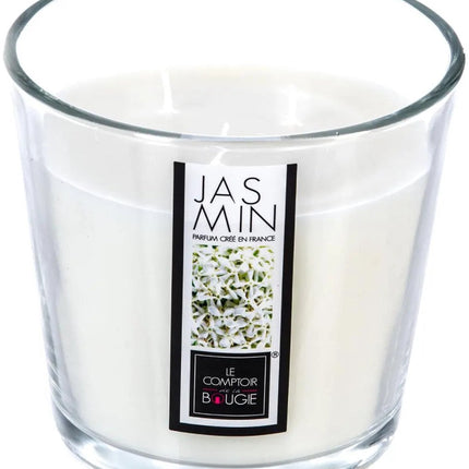 Atmosphera Candles Geurkaars - in glas - jasmijn aroma - 40 branduren - 13 x 12 cm - woondecoratie - geurkaarsen