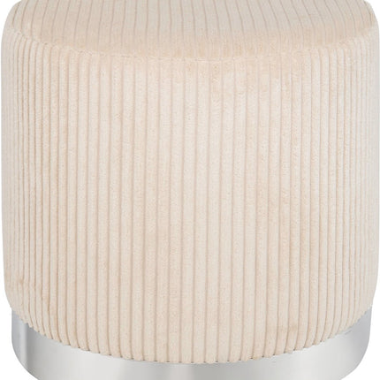 Atmosphera Sylia Corduroy Poef - Ø38xH38cm - Ivoor