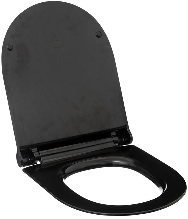 5Five Toiletbril Brilliant - zwart - kunststof - universeel model - soft close systeem