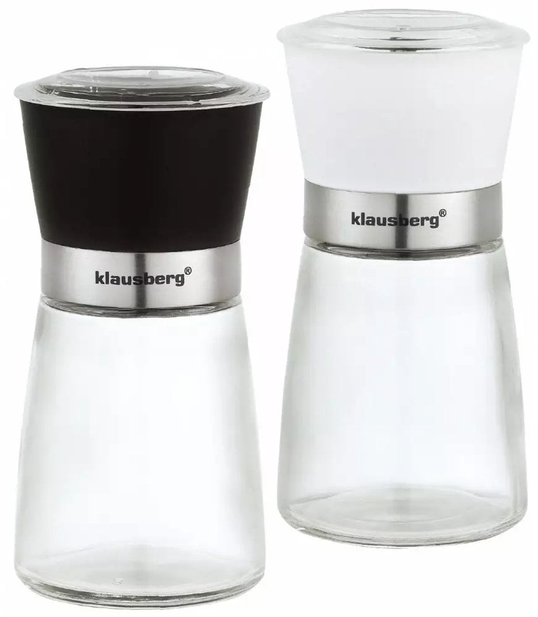 Klausberg KB7257 Zout- en Pepermolen Set - Duurzaam Keramisch Mechanisme - Elegante Glazen Set