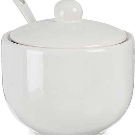 Vessia Suikerpot met deksel - wit - 310 ml - porselein - 10 x 10 x 9,5 cm