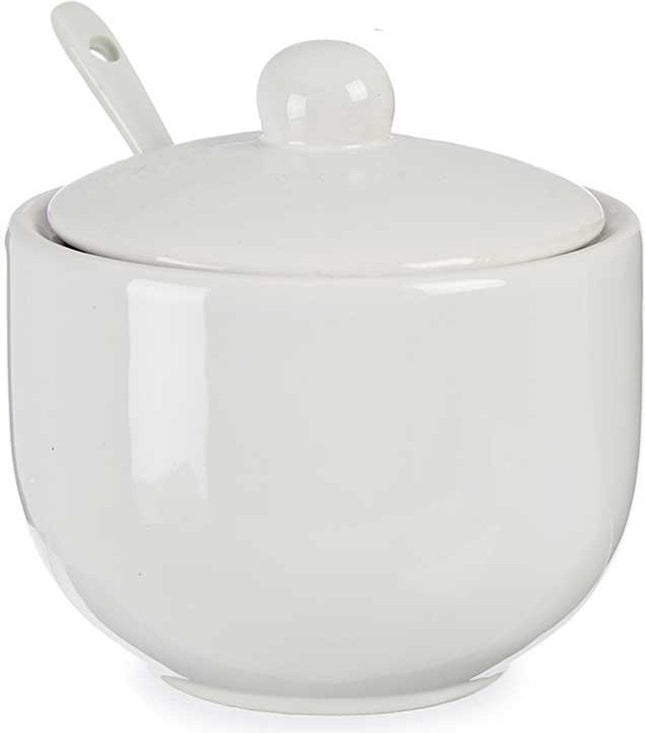 Vessia Suikerpot met deksel - wit - 310 ml - porselein - 10 x 10 x 9,5 cm