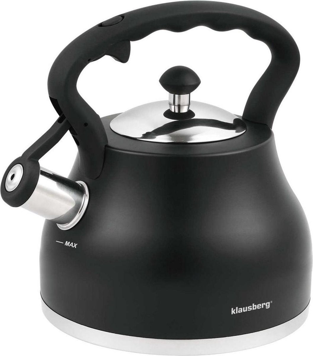 Klausberg 7448 - Fluitketel - zwart - 2. 7 liter
