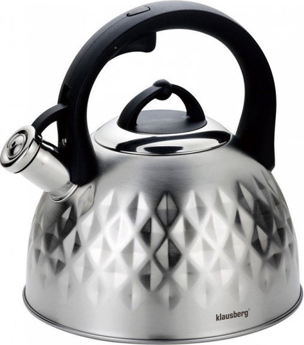 Klausberg 7549 - Traditioneller Flötenkessel - silberfarben - 3 Liter