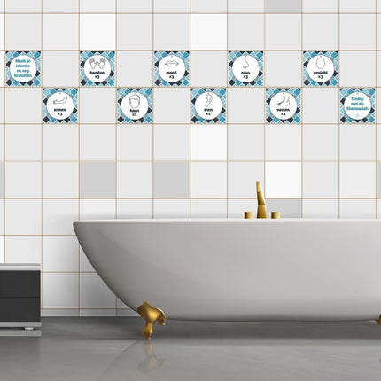 WOEDOE BADKAMER STICKERS BLAUW
