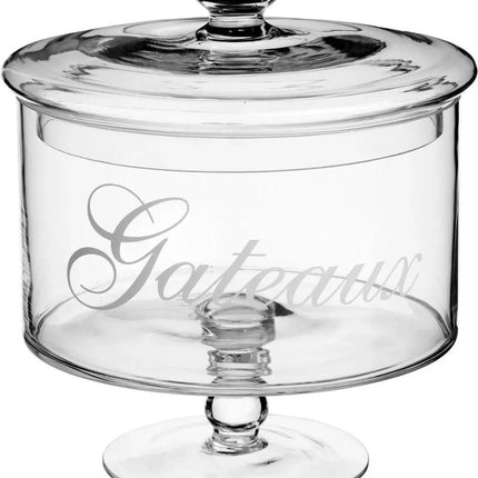 Voorraadpot voor gebak glas met deksel - 1,8 liter - Bonbonnieres/koektrommel