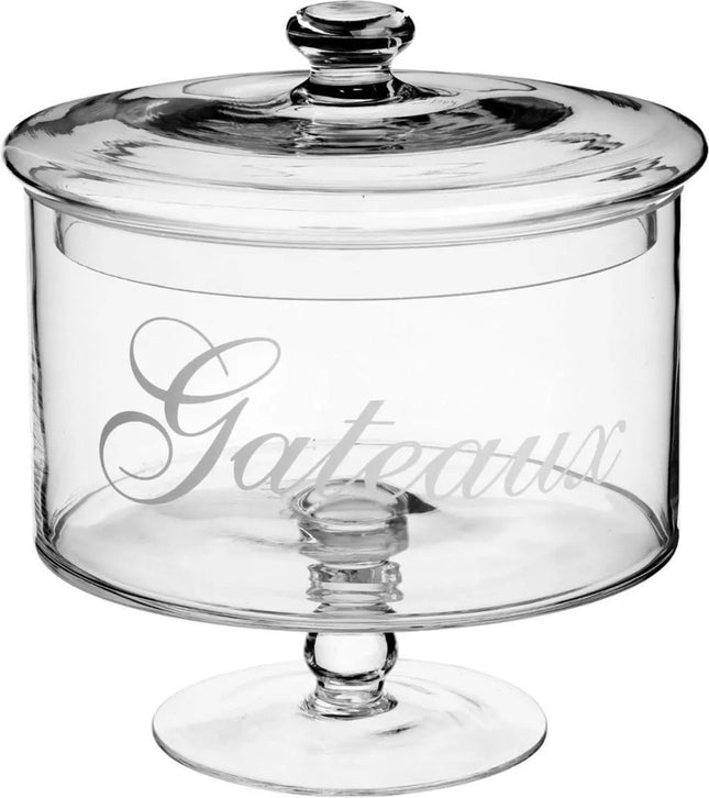 Voorraadpot voor gebak glas met deksel - 1,8 liter - Bonbonnieres/koektrommel
