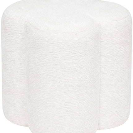 Atmosphera Lavon Poef - Ø35xH38cm - Wit