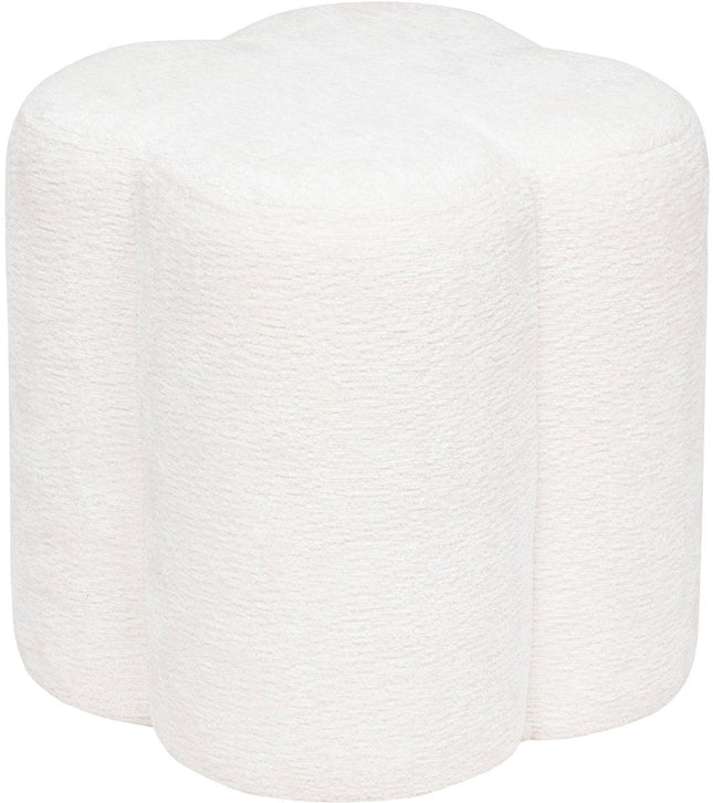 Atmosphera Lavon Poef - Ø35xH38cm - Wit
