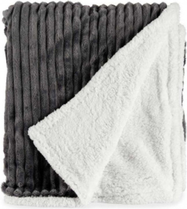 Deken Donker grijs Corduroy (150 x 200 cm)