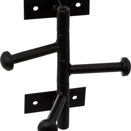 Wandkleerhanger - roterende haken - zwart