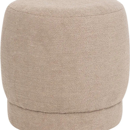 Atmosphera Poef om te zitten Perfect Seat - stof/hout - beige - 40x40 cm - bijzet stoeltjes