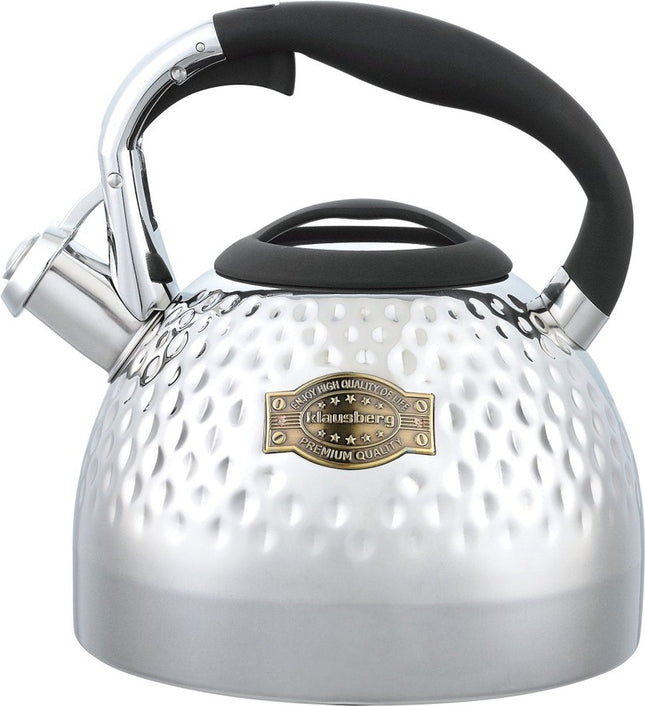 Klausberg KB-7644 - fluitketel - 3 Liter - rvs - alle warmtebronnen - Zilverkleurig