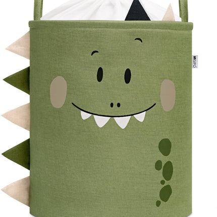 Dino Hoofd Speelgoedopbergmand - XXL Waterafstotende Opbergbox - Polyester Kist met Trekkoord - 63 Liter - 40x40x50 cm - Wasmand - Kledingmand - Speelgoedmand - Sipo