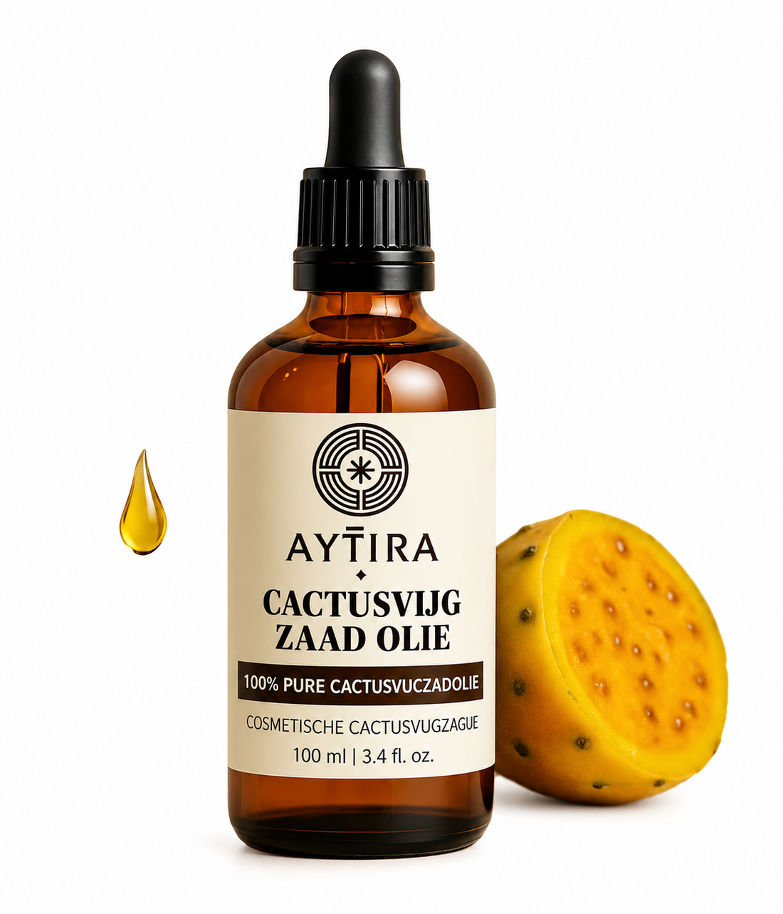 AYTIRA Cactusvijgzaadolie – 100% puur, biologisch & koudgeperst | Luxe anti-aging huidverzorging - 100ml