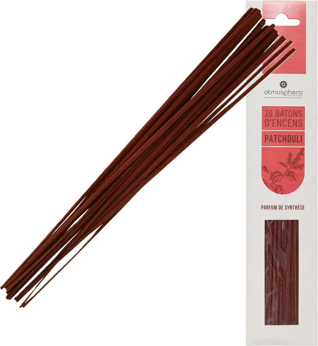 Atmosphera Räucherstäbchen mit Patchouli-Duft - Vorteilspack - 20x Stäbchen - 25 cm - Entspannend - Beruhigend