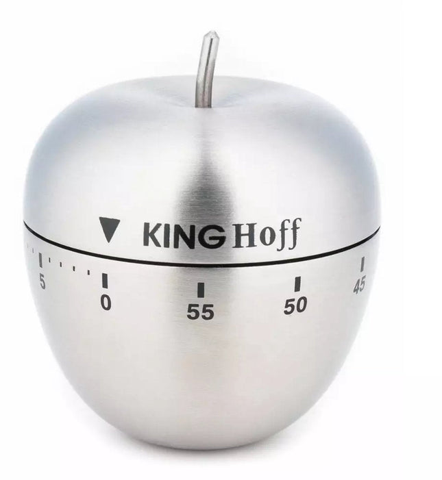 Kinghoff Mechanische Keukenwekkers - RVS, 60 Minuten, Ø 63 x 72 mm, Draaibare Timer, Stijlvol en Duurzaam - Kookwekker -