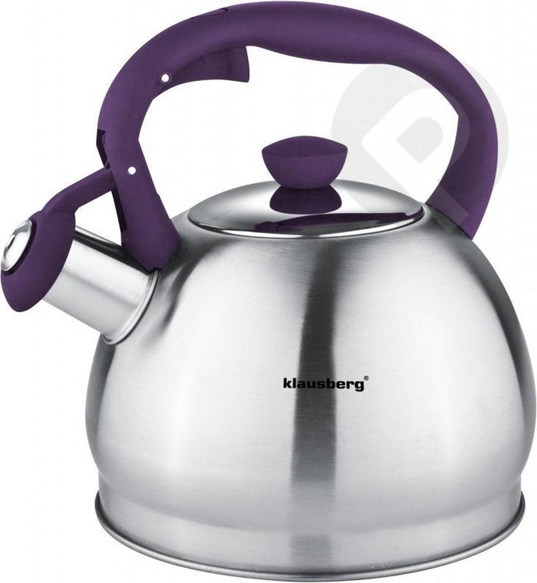 Klausberg 7043 fluitketel RVS – 1,8 liter, paars handvat