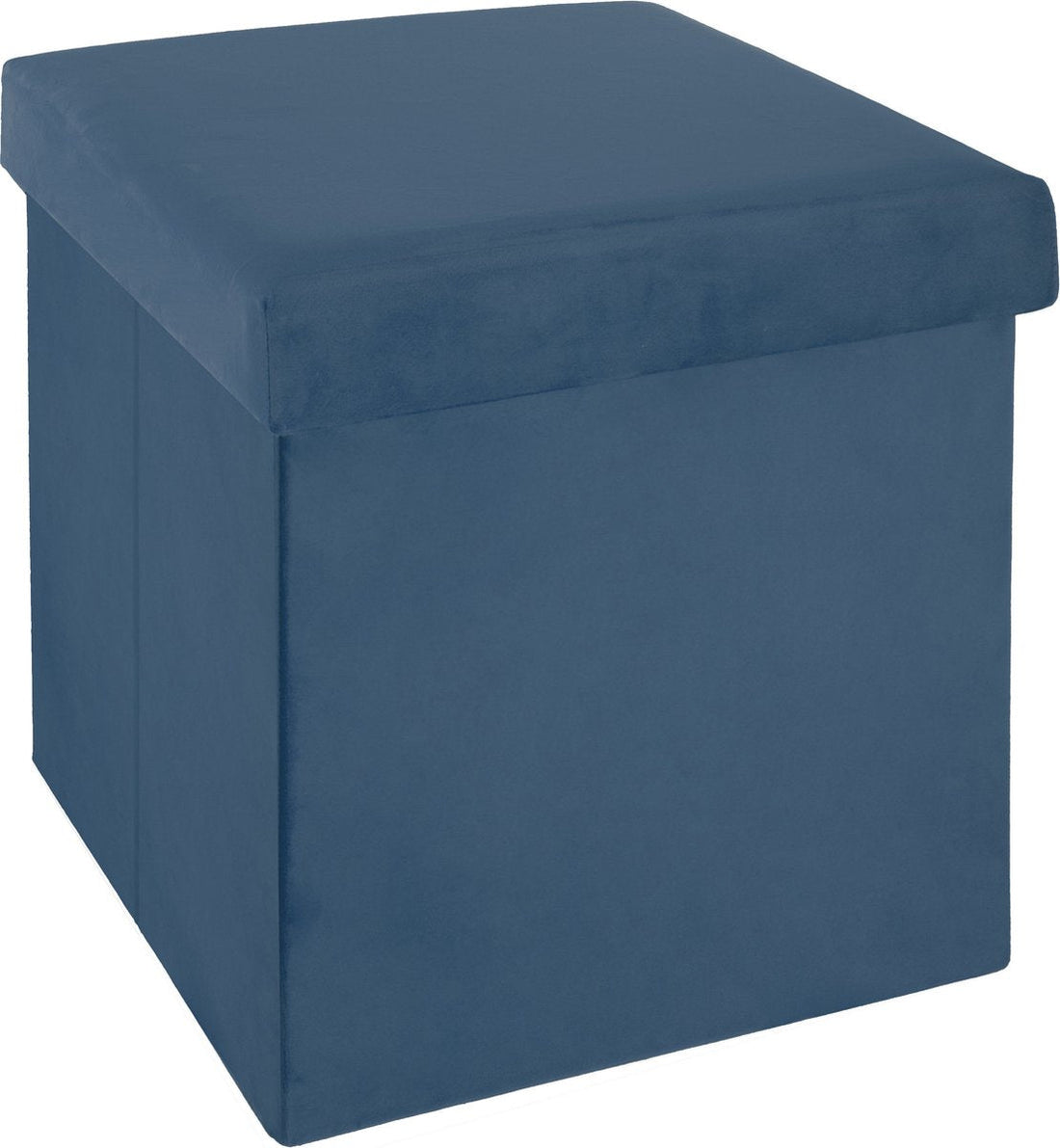 Atmosphera Pouffe / Ottoman / Footstool - storage box - blue - PO / MDF - 38 x 38 x 38 cm - foldable