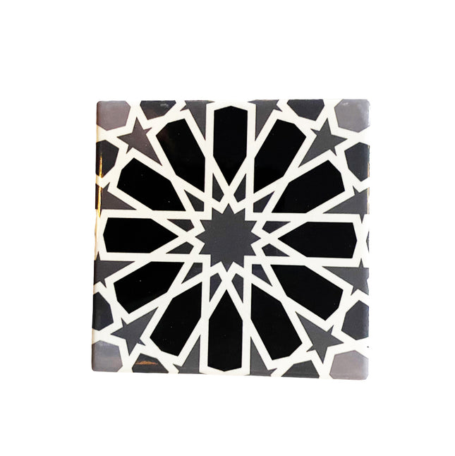 Marokkaanse Keramische onderzetters zwart-wit