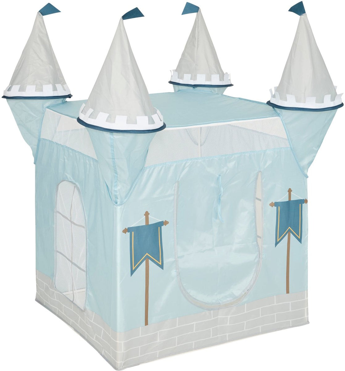 Atmosphera pop-up speeltent kasteel in blauw – licht, met opbergtas