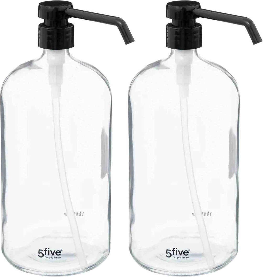 5five Seifenspender aus Glas - 2 Stück - 1 Liter