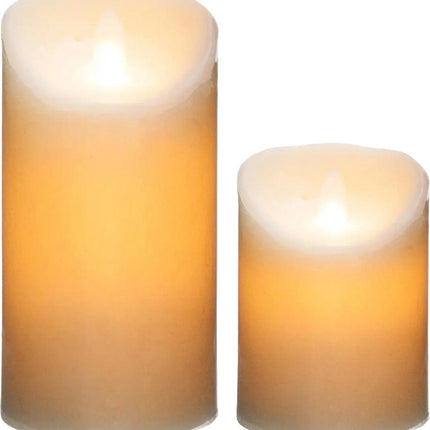Led stompkaarsen set - 2x stuks - Warm licht - 10 en 20 cm