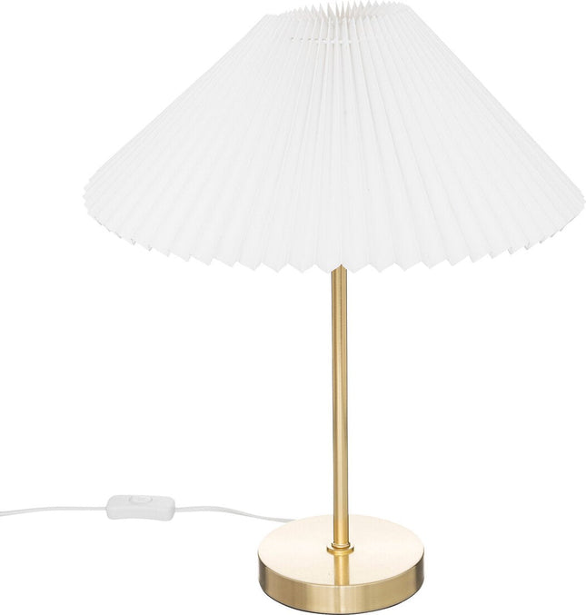 Atmosphera Tafellamp Jiling Ø37xH47cm - E27 niet inbegrepen - Wit/Goud