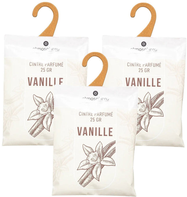 Atmosphera Geurzakjes Vanille - 12x - met ophanghaak - geurkaartjes/luchtverfrisser