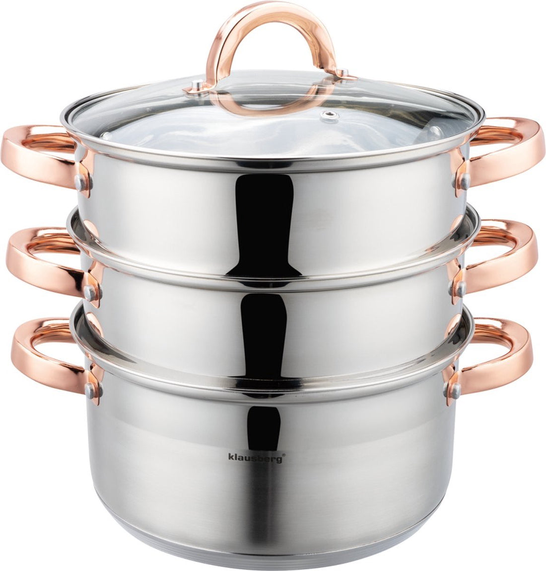 Klausberg 7732 - autocuiseur à vapeur - 4 pièces - 22 cm - acier inoxydable - toutes sources de chaleur