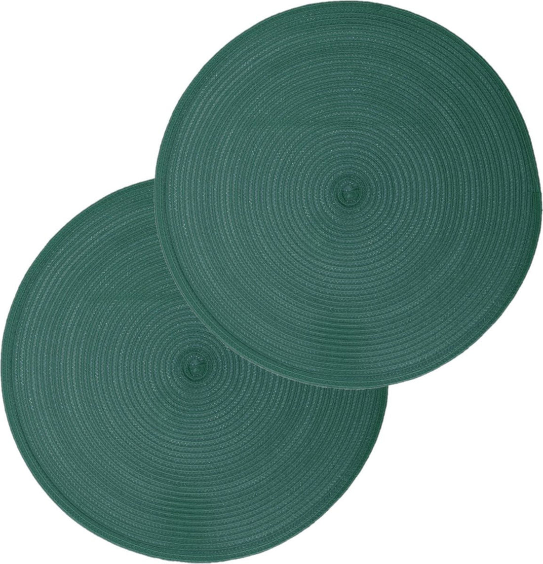 Secret de Gourmet round placemat - Set of 6 pieces - emerald green - woven plastic - Dia 38 cm - Table mats