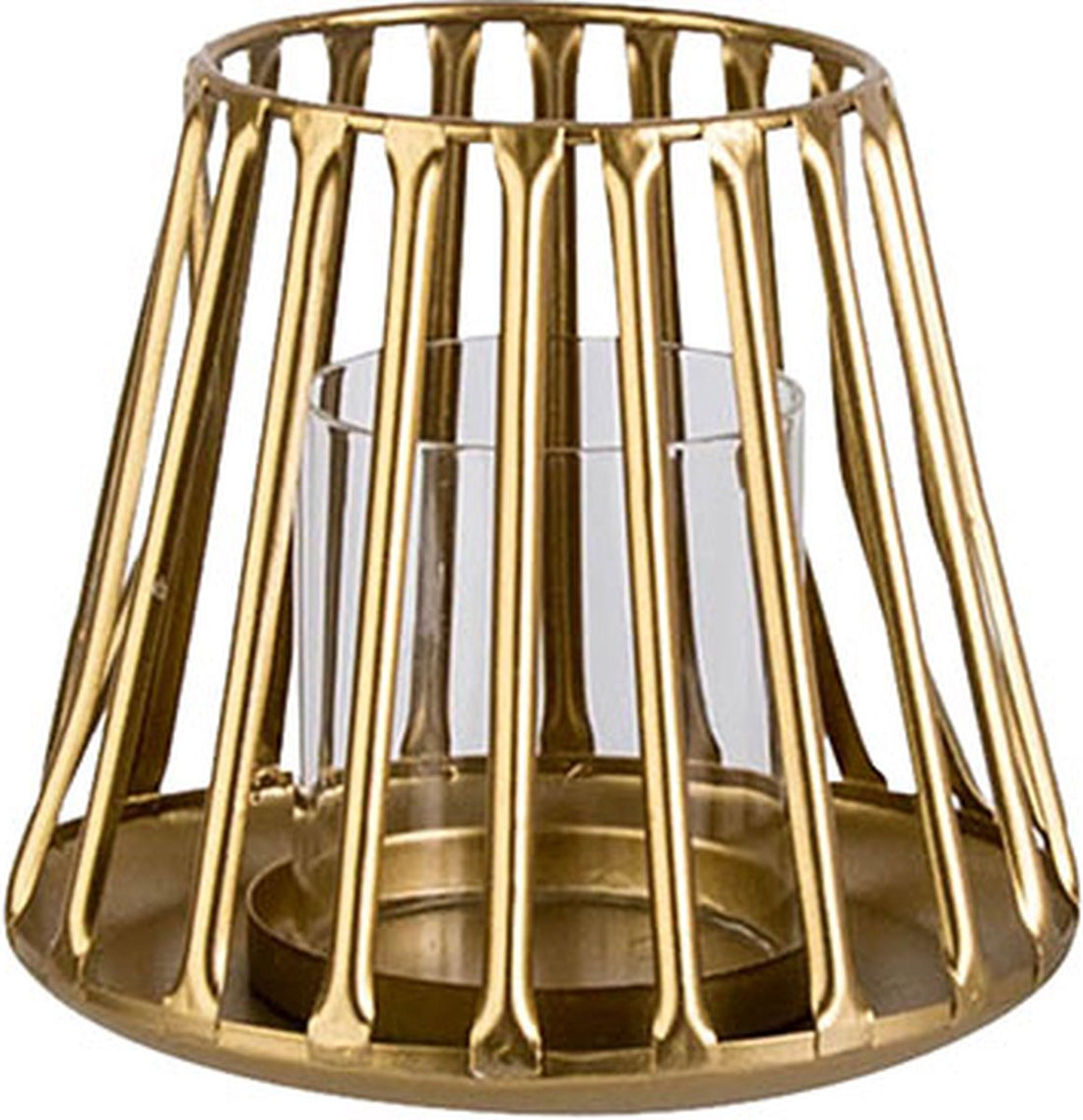 Windlicht Gold 14,5 x 14,5 x H12,5 cm Metall