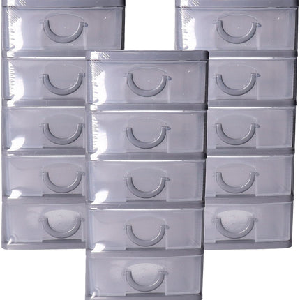Five Ladeblokje kunststof met 5 lades - 3x - transparant/zwart - 9 x 13 x 19 cm - opberglades