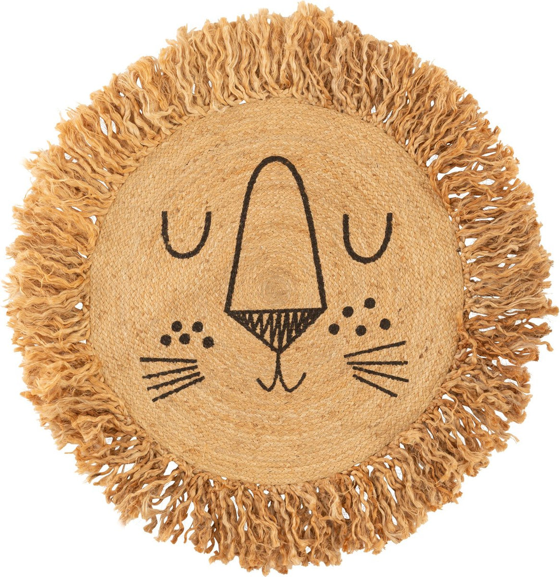 Atmosphera Kinderteppich Löwe - Durchmesser 90 cm - Jute