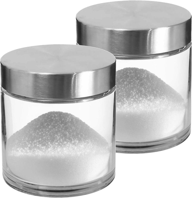 2x stuks voorraadbussen/voorraadpotten 0,75L glas met RVS deksel - 750 ml - Voorraadpotten met luchtdichte deksel