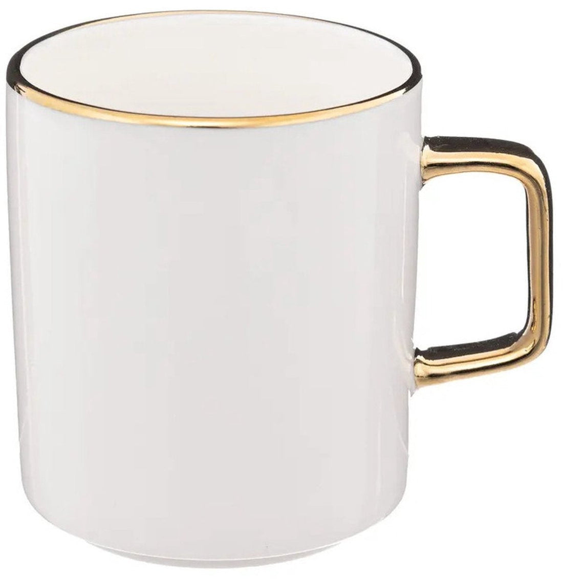 Secret de Gourmet Kaffeetassen Athena - 6er-Set - Keramik - weiß / gold - 350 ml - 8 x 9 cm