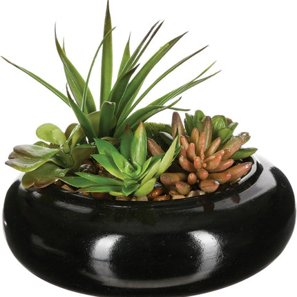 Atmosphera Kunstplant in een pot, Ø 20 cm, vetplant samenstelling
