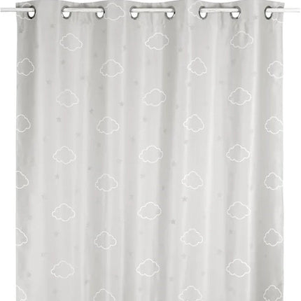 ATMOSPHERA Grijs verduisteringsgordijn met fosforescerende sterren 140 x 250cm