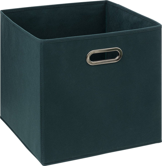 5Five Opbergmand/kastmandje - Smaragd groen - 31 x 31 x 31 cm - 29 liter - Vakkenkast manden - Stof met versterkte bodem - Opvouwbaar